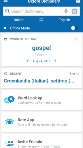 Concise Oxford Italian Dict. screenshot