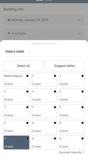 DinnerBooking Business screenshot