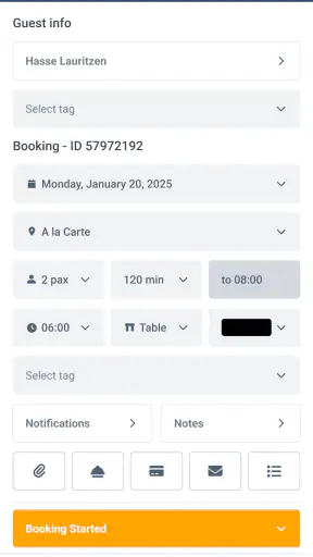 DinnerBooking Business screenshot