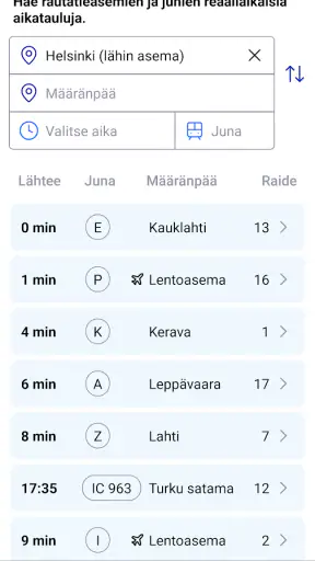 Fintraffic Mobiili screenshot