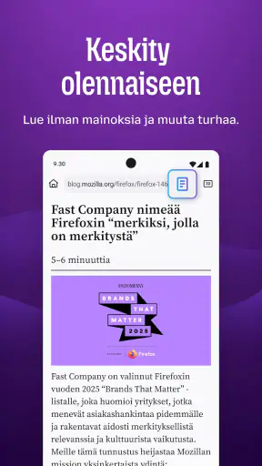 Firefox yksityinen selain screenshot