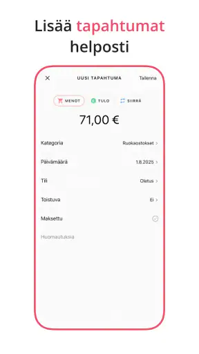 Fleur Budjetti Expense Tracker screenshot