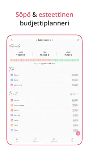 Fleur Budjetti Expense Tracker screenshot