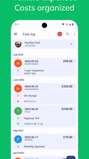 Fuelio: polttoaineseuranta screenshot