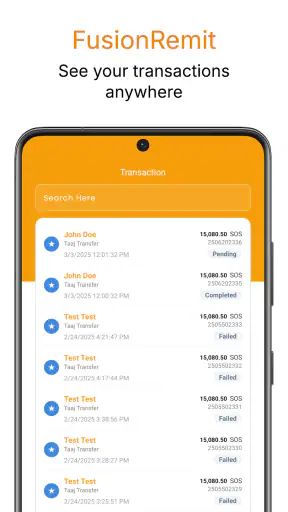 FusionRemit Remittance screenshot