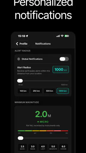 GeoShake - Earthquake Alerts screenshot