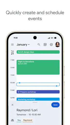 Google Kalenteri screenshot