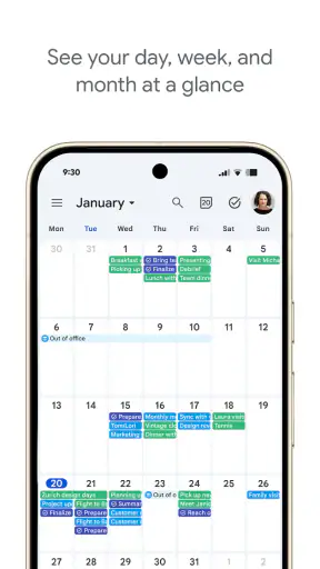 Google Kalenteri screenshot