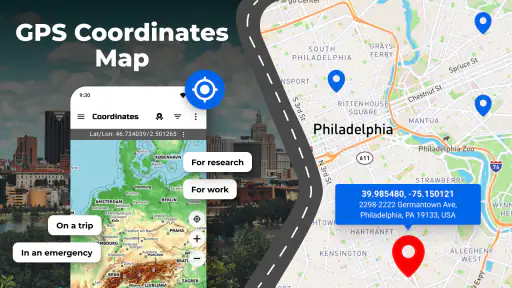 GPS-koordinaattien kartta screenshot