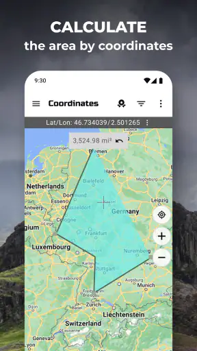 GPS-koordinaattien kartta screenshot
