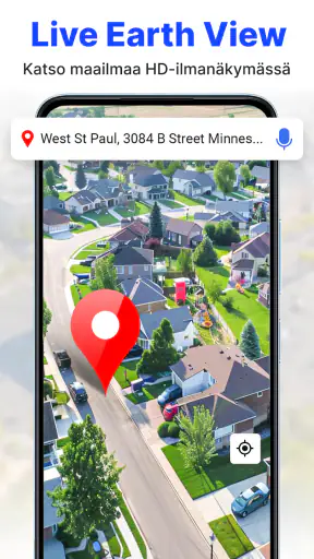 GPS-satelliitti live-maakartta screenshot
