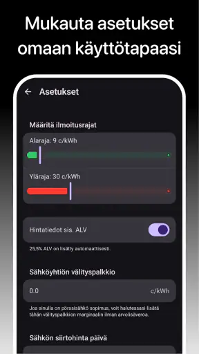 HattiWatt - sähkön hinta screenshot