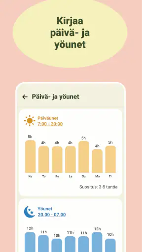 Imetys ja vauva seuranta screenshot