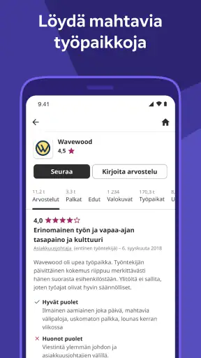Indeed-työpaikkahaku screenshot