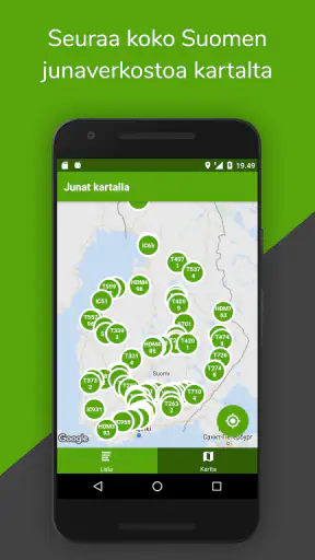 Junat kartalla - VR Live junat screenshot