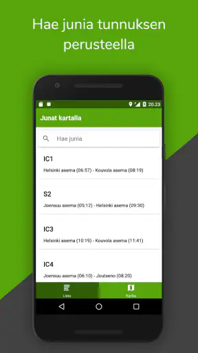 Junat kartalla - VR Live junat screenshot