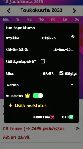 Kalenteri Suomi 2026 screenshot