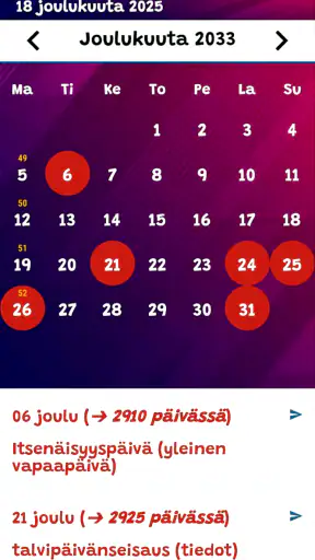 Kalenteri Suomi 2026 screenshot