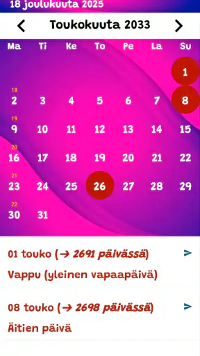 Kalenteri Suomi 2026 screenshot