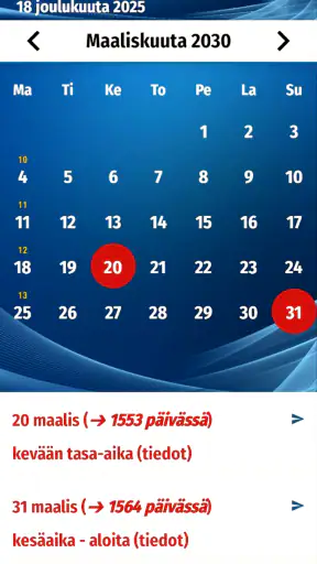 Kalenteri Suomi 2026 screenshot