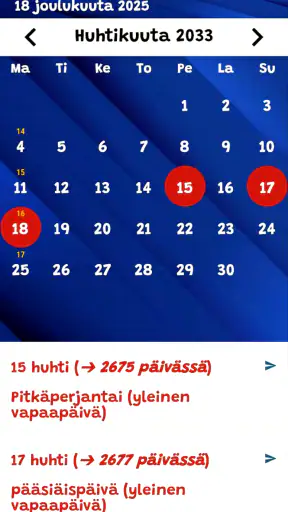 Kalenteri Suomi 2026 screenshot