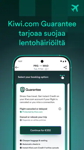 Kiwi.com: lentojen halpa hinta screenshot