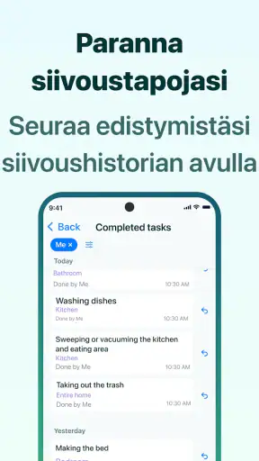 Kotitöiden siivousaikataulu screenshot