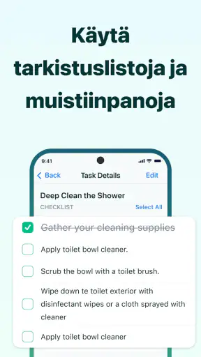 Kotitöiden siivousaikataulu screenshot