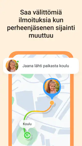 Lapsen puhelimen GPS paikannin screenshot