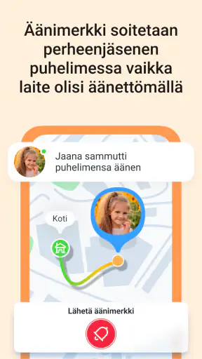 Lapsen puhelimen GPS paikannin screenshot
