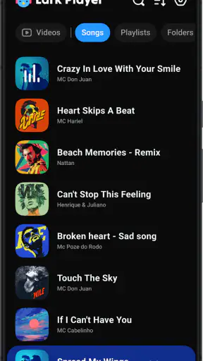 Lark Player:musiikkisoitin MP3 screenshot