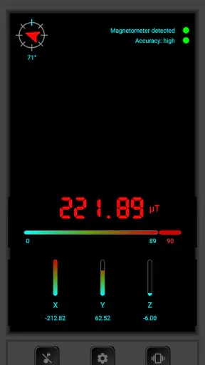 Magnetometer screenshot