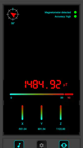 Magnetometer screenshot