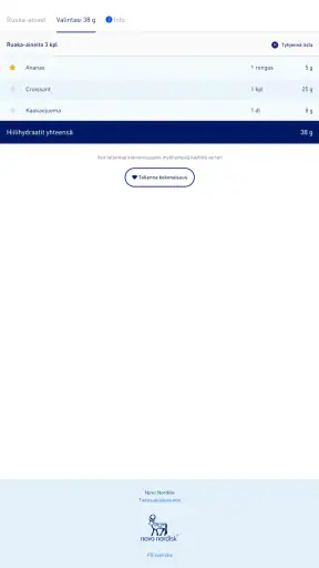 Mobiilihiilihydraattikäsikirja screenshot