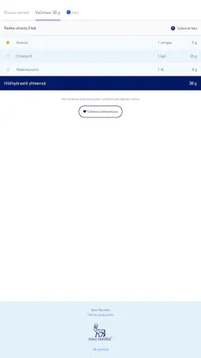 Mobiilihiilihydraattikäsikirja screenshot