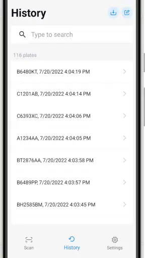 Mobile LPR screenshot
