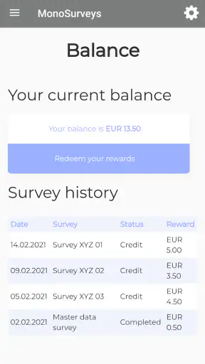 MonoSurveys screenshot