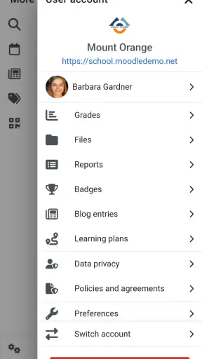 Moodle screenshot