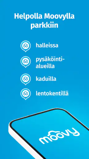 Moovy, parkkisovellus Suomesta screenshot