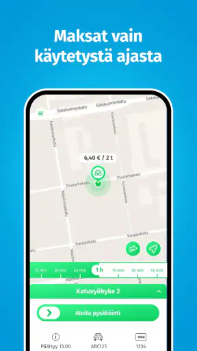 Moovy, parkkisovellus Suomesta screenshot