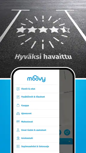 Moovy, parkkisovellus Suomesta screenshot