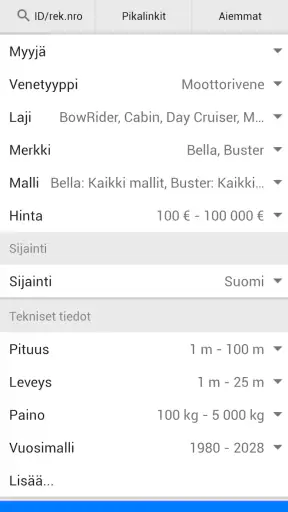 Nettivene screenshot