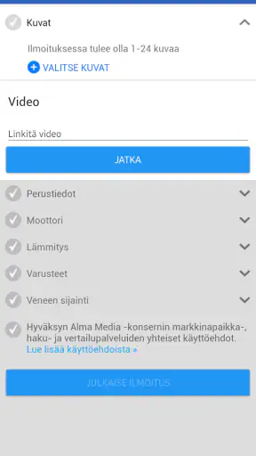 Nettivene screenshot