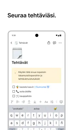 Notion: muistiot, tehtävät, AI screenshot