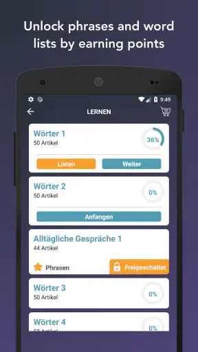 Opi englannin sanoja, lauseita screenshot