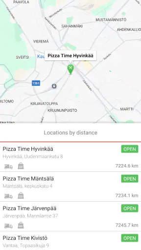 Pizza Time Ravintolat screenshot