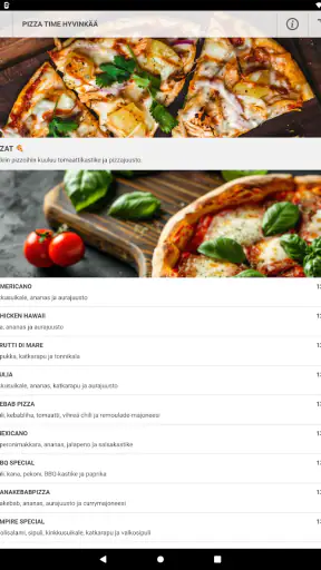 Pizza Time Ravintolat screenshot