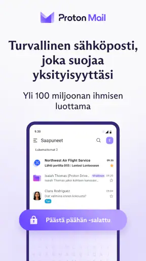 Proton Mail salattu sähköposti screenshot