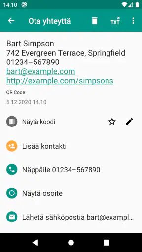 QR- ja viivakoodinlukija screenshot