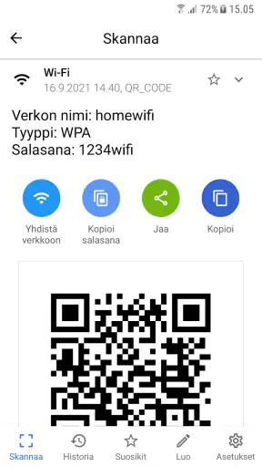 QR koodinlukija screenshot